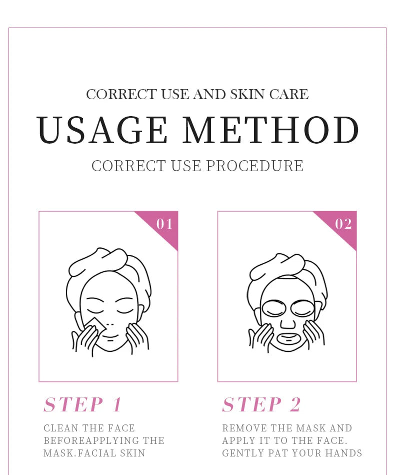 Natural Plant Face Mask Beauty Skincare Facial Masks Moisturizing Firming Hydrating Facial Mask Face Care Korean Cosmetics 8pcs