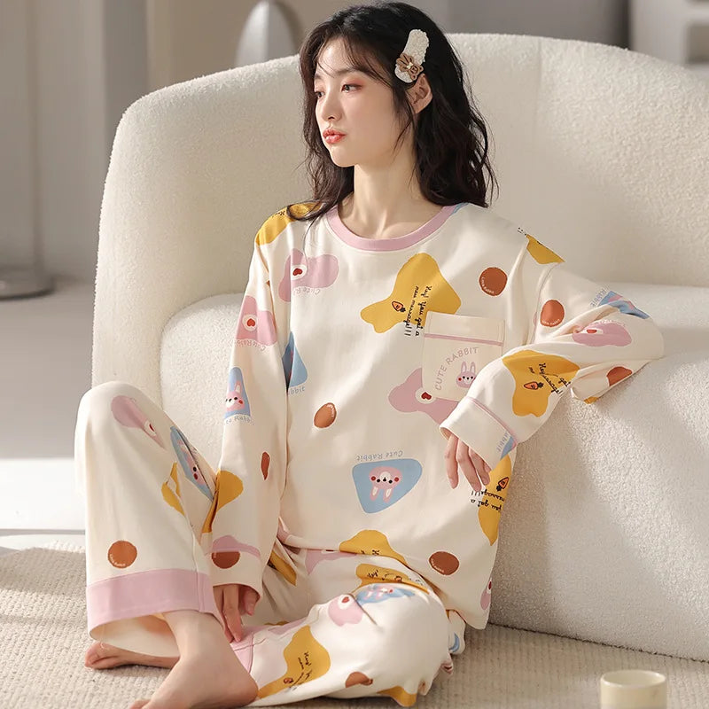 Long-sleeved Pants Leisure Cotton Homewear