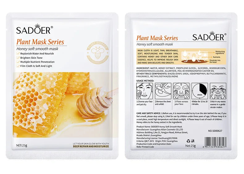 Natural Plant Face Mask Beauty Skincare Facial Masks Moisturizing Firming Hydrating Facial Mask Face Care Korean Cosmetics 8pcs