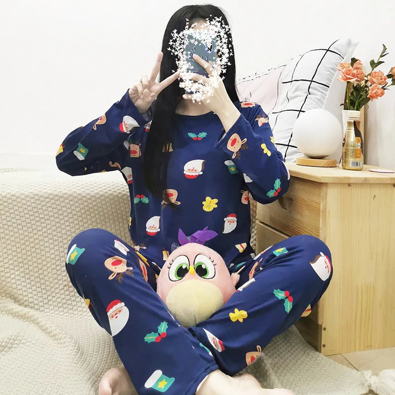 Ladies Variety of Styles Long-sleeved Long Pants Comfortable Pajamas