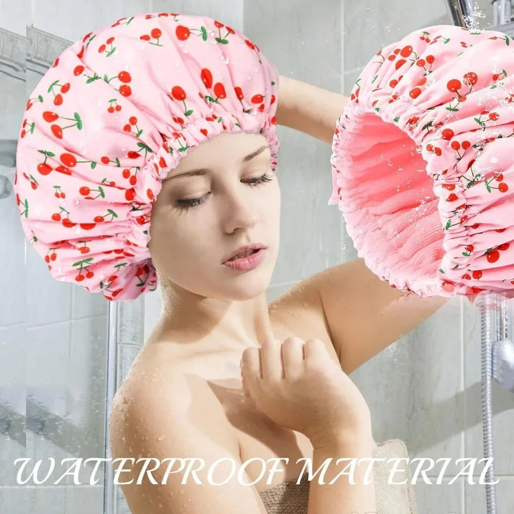 Waterproof 3 in 1 Shower Cap Adjustable Polyester Absorbent Ultra Fine Fiber Dry Cap