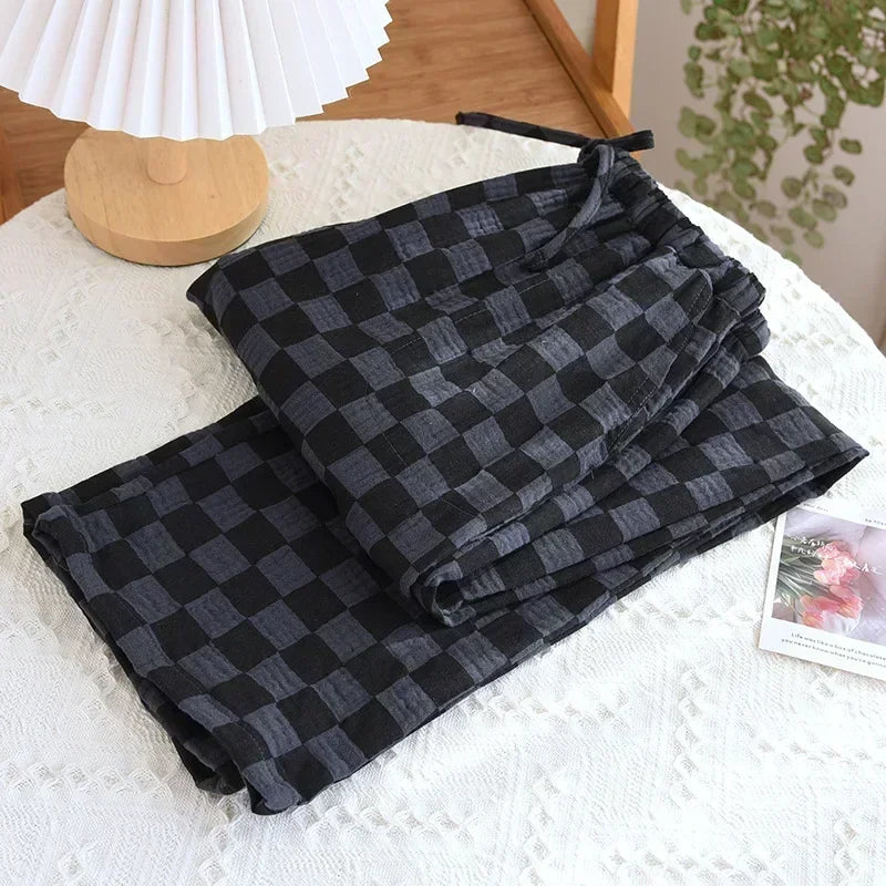 Pajamas Pants 100% Cotton Loose Casual Straight Trousers Sleep Pants