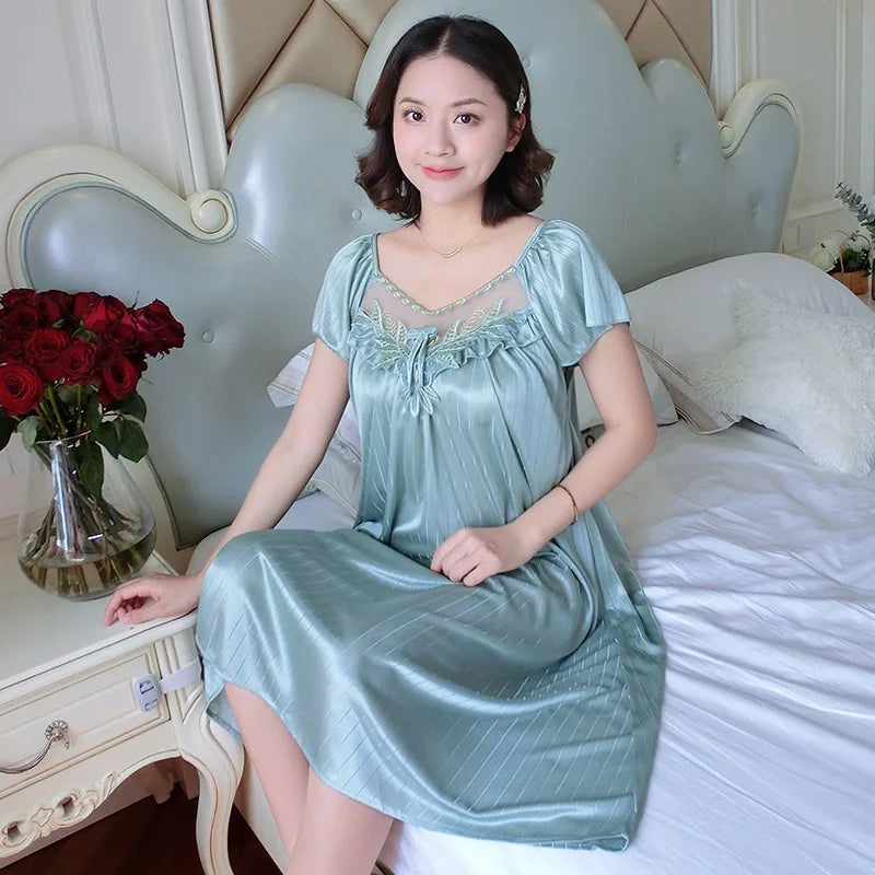 Ladies Ice Silk Nightgowns