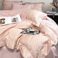 Light Luxury 100% Pure Cotton Four-piece Set Embroidery Quilt Cover Sheet Pillowcases Home Textile Bedding Set