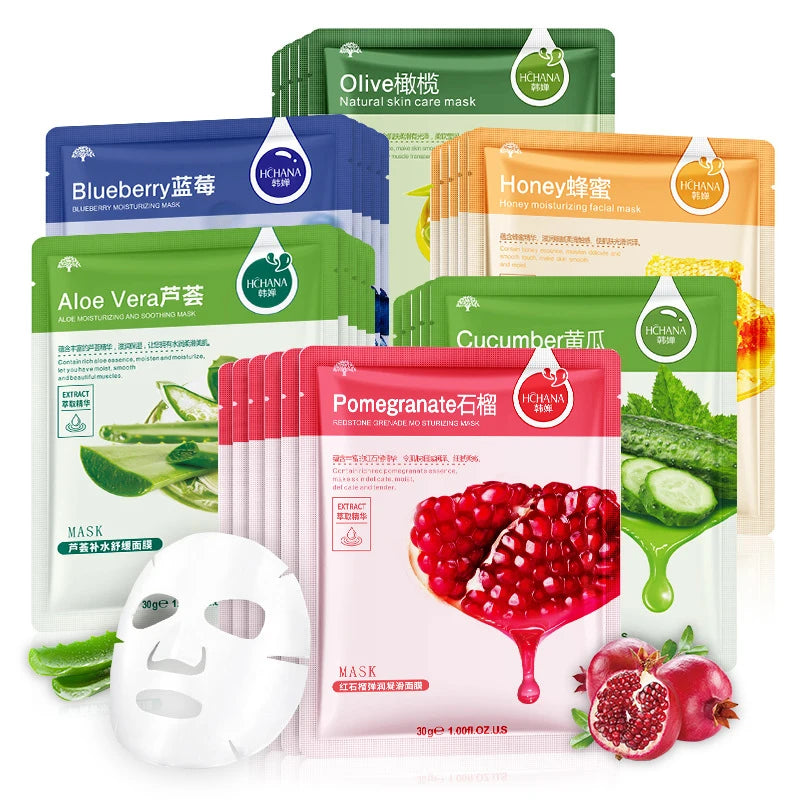 Fresh Fruits Facial Masks Face skincare Moisturizing Firming Hydrating Korean Face Mask Facial Skin Care Prodcuts
