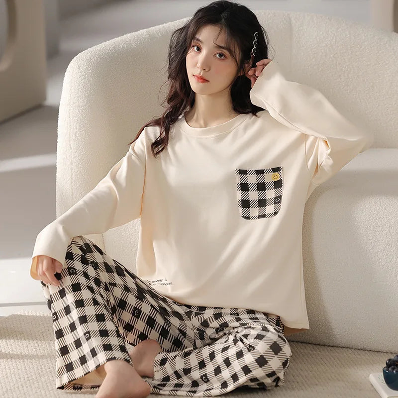 Long-sleeved Pants Leisure Cotton Homewear