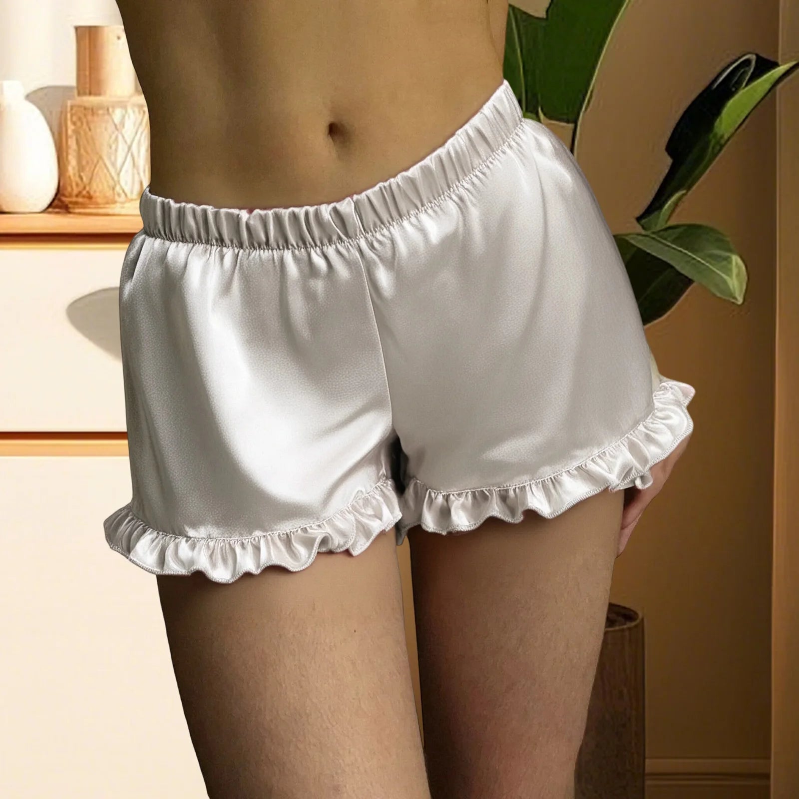 Ruffle Lace Lolita Satin Silky Bloomers Cute Lingerie