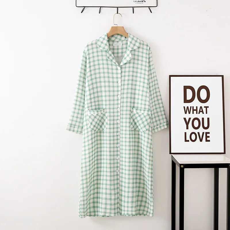 Ladies Spring Cotton Long Sleeve Night Dress