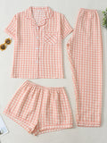 Spring Cute Short Sleeve Shorts Pants 3 Piece Set