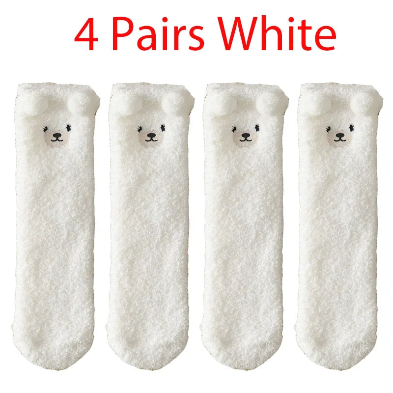 Kawaii 3D Bear Cute Animal Thick Fleece Fuzzy Socks