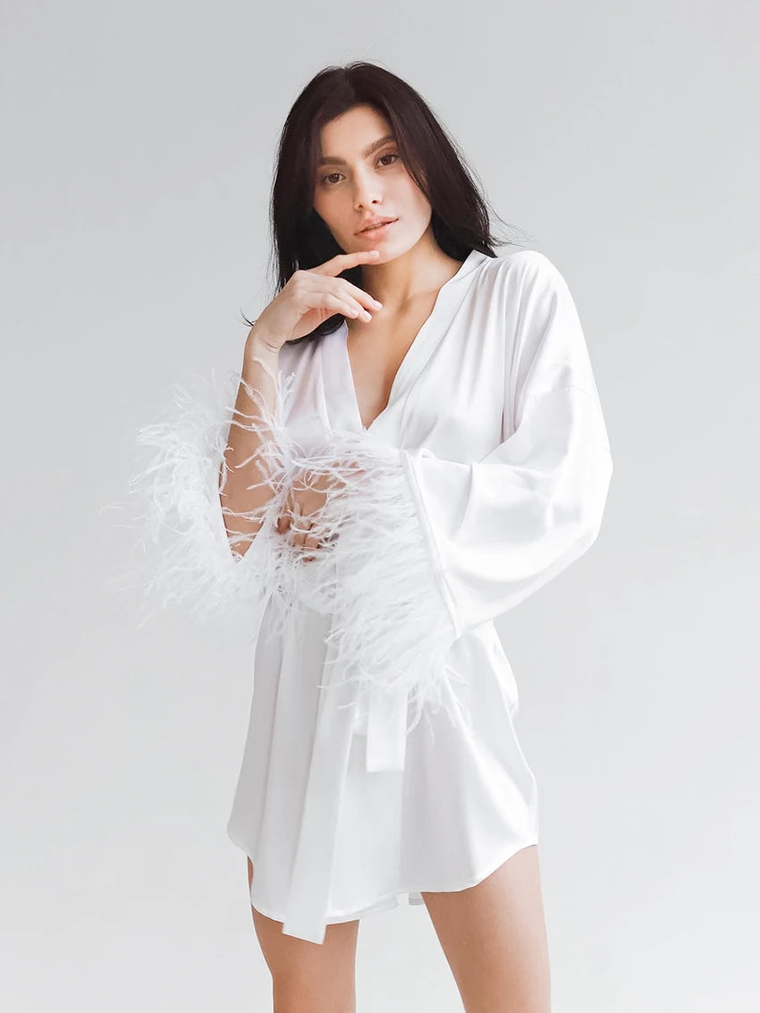 Satin Sexy Mini Long Sleeve Loose Dress