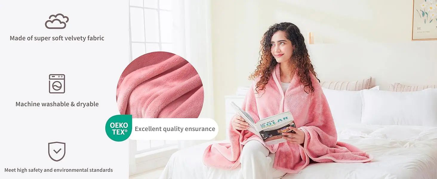 Shawl Blanket Pillow 2-in-1 with Sleeves  Wearable Adult Snuggie Coat Poncho