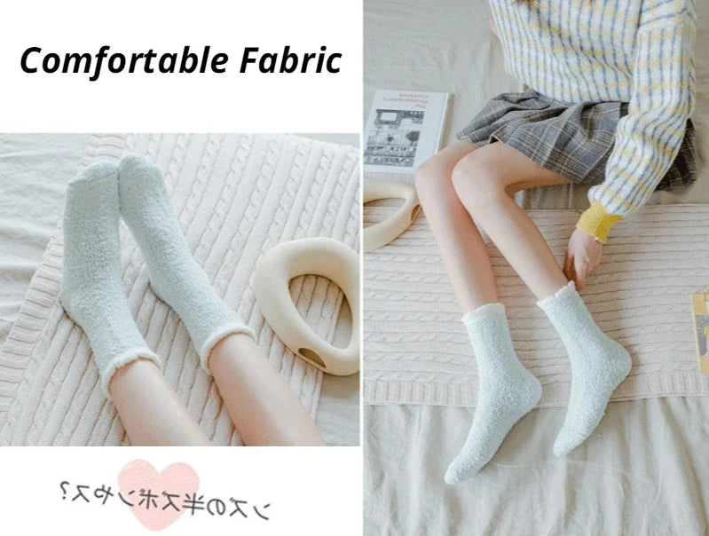 Fuzzy Cute Thick Thermal Fluffy Soft Sleeping Socks