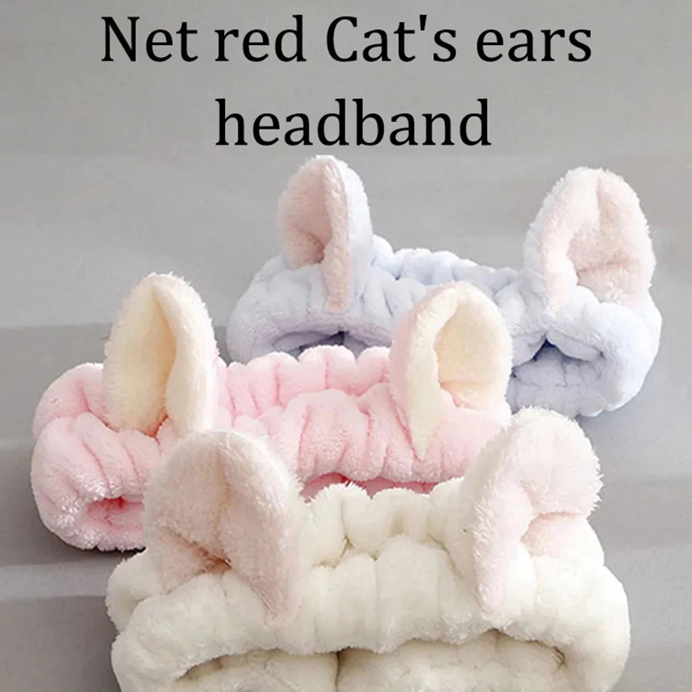 Soft Cute Cat Spa Headband for Washing Face
