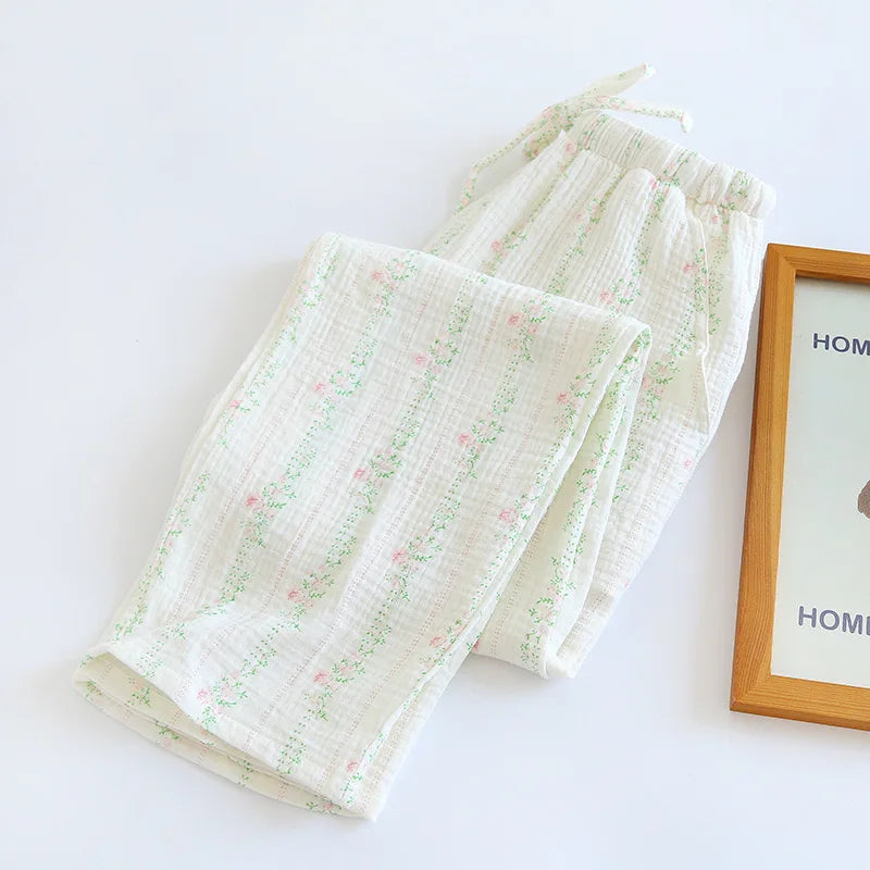 Ladies 100% Cotton Gauze Pajama Loungewear