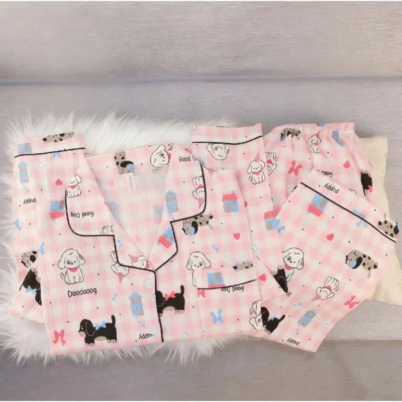 Cute Dachshund Dog Print Pajamas Set