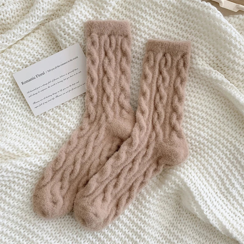 Kawaii Solid Color Fluffy Socks