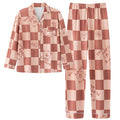 Women's Long Sleeve Trousers Cardigan Lapel Homewear Set