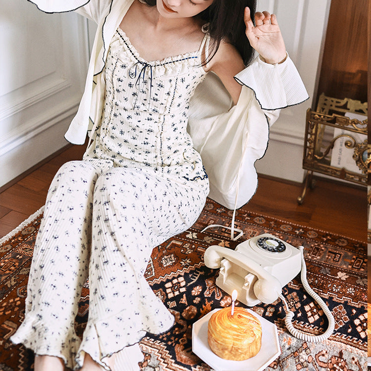 Sweet Camisole Three-Piece Loungewear Set