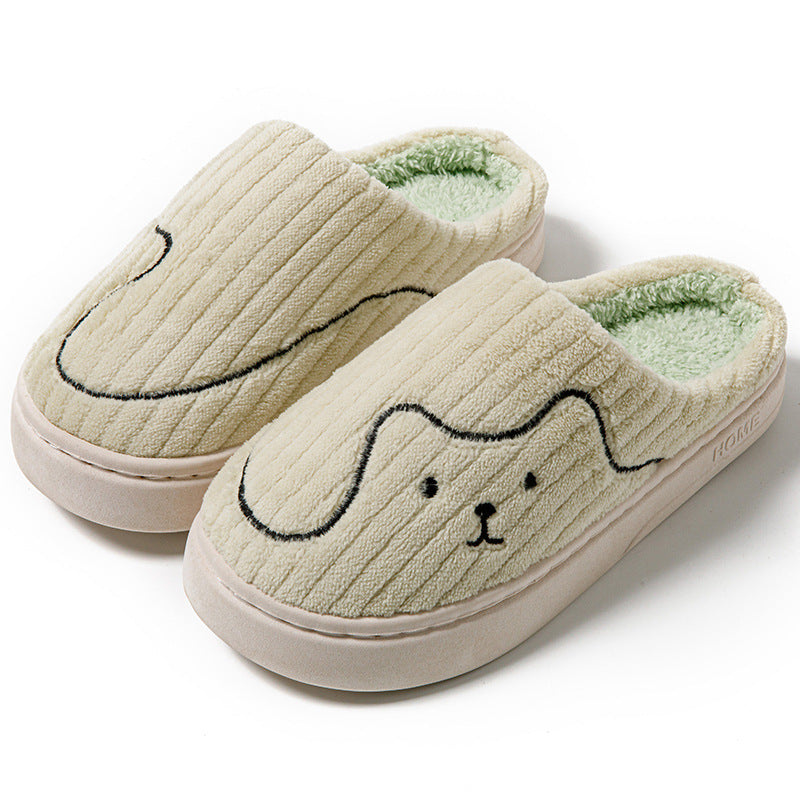 Striped Cat Indoor Non-slip Bedroom Warm Plush House Shoes