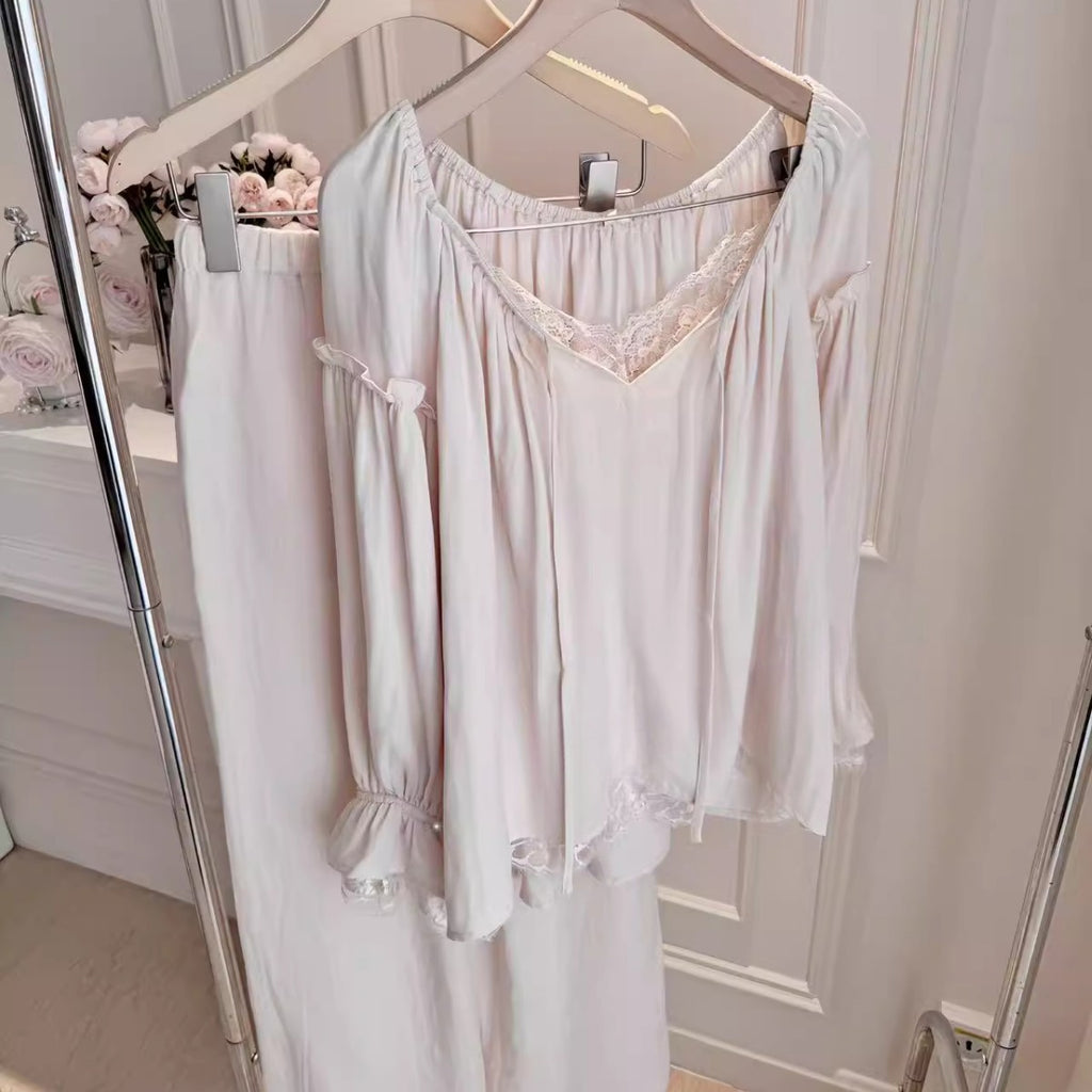 Light Pink Soft Cotton Double-Layer Pajama Set