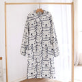 Plush Flannel Cartoon Hooded Nightgown