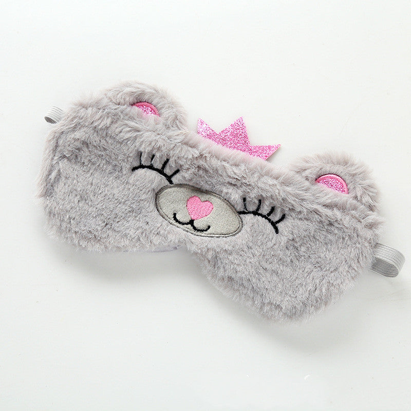 Shading Protective Crown Grizzly Bear Sleep Cartoon Soft Eye Mask