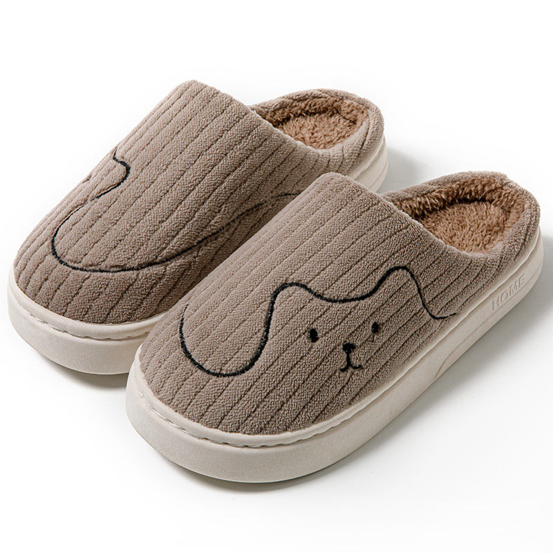 Striped Cat Indoor Non-slip Bedroom Warm Plush House Shoes