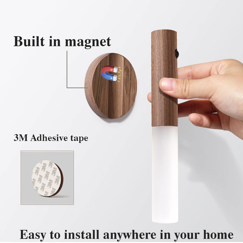 Wireless Auto LED USB Magnetic Wood Motion Sensor Light