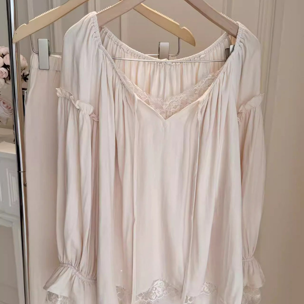 Light Pink Soft Cotton Double-Layer Pajama Set