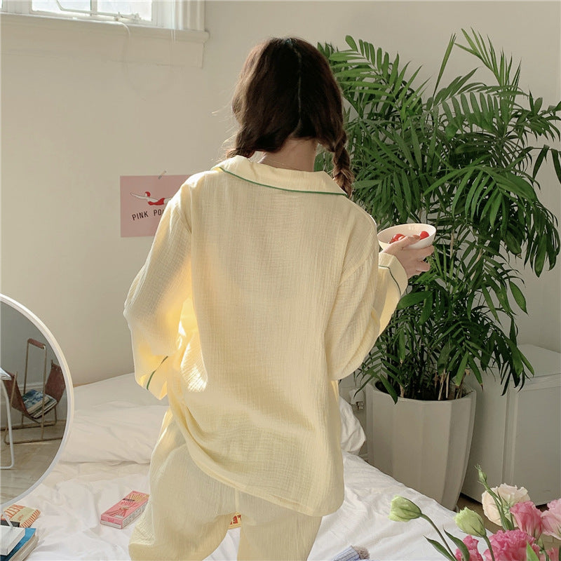 The Cutest Solid Color Long-sleeved Trousers Pajamas