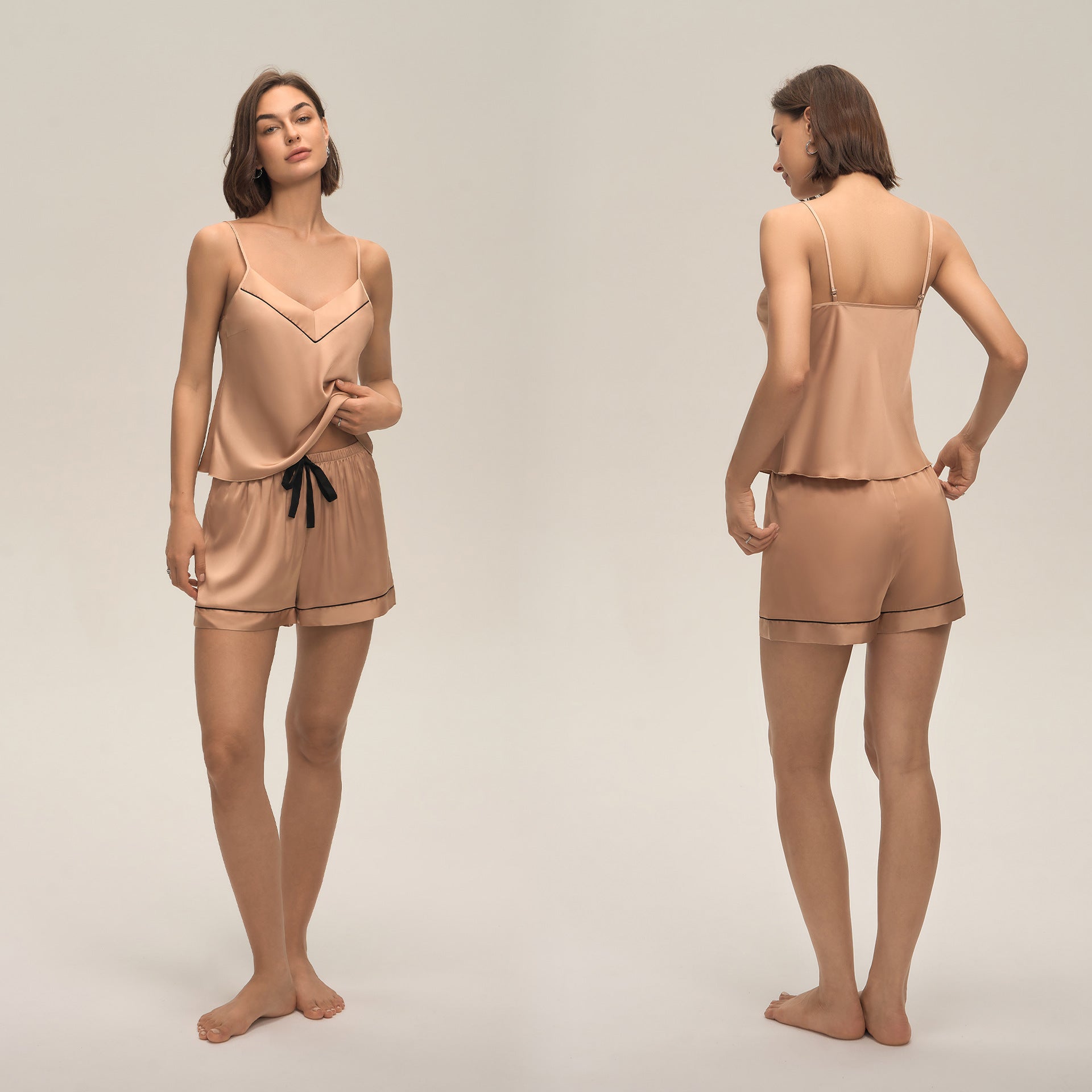 Suspender Shorts Two Piece Pajama And Loungewear Set