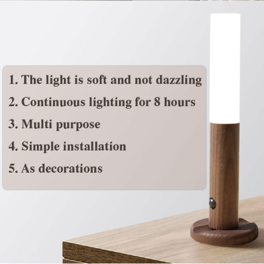 Wireless Auto LED USB Magnetic Wood Motion Sensor Light