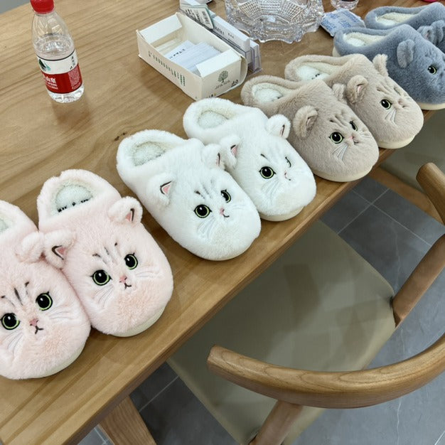 Plush Cute Cat Slippers