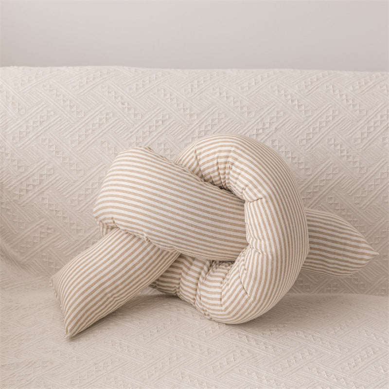 Shaped Cotton And Linen Striped Cushions