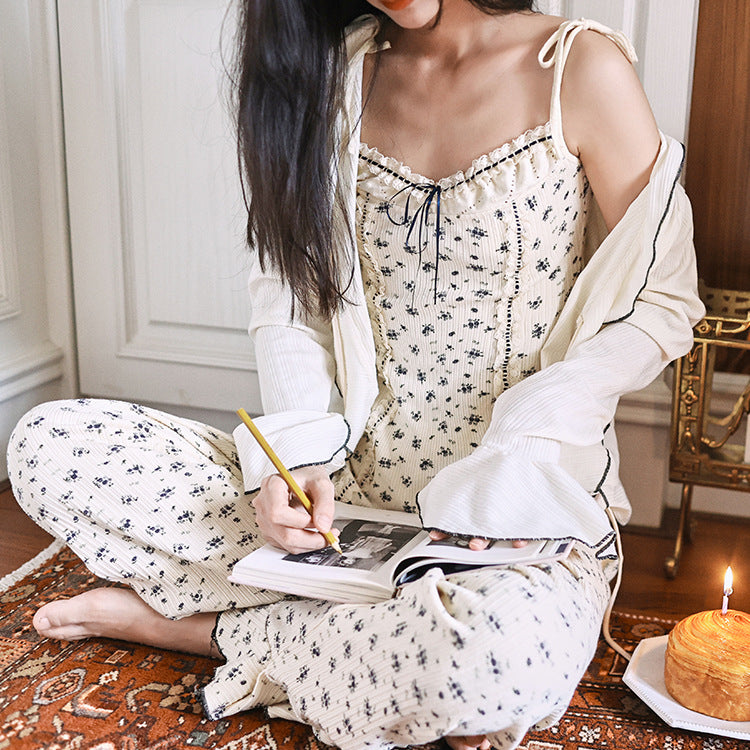 Sweet Camisole Three-Piece Loungewear Set