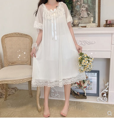 Woman Robe Nightgown Long Vintage Elegant Sleepwear