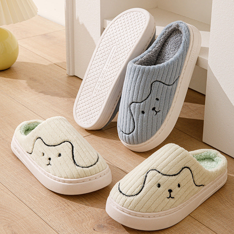 Striped Cat Indoor Non-slip Bedroom Warm Plush House Shoes