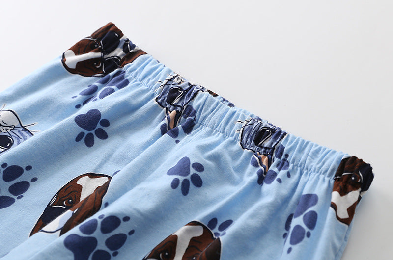 The Cartoon Dog Pattern Flannel Pajamas