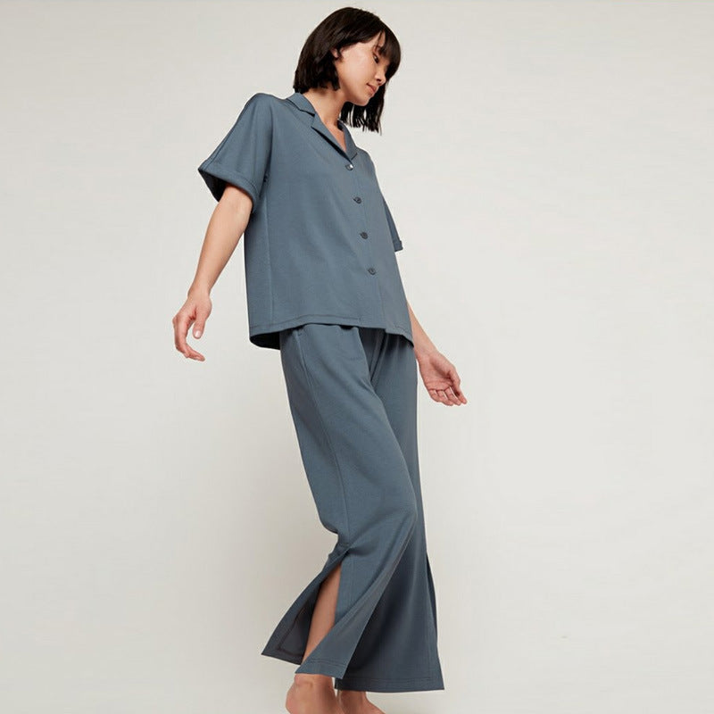 Cotton Blended Pajamas Short-sleeved Trousers
