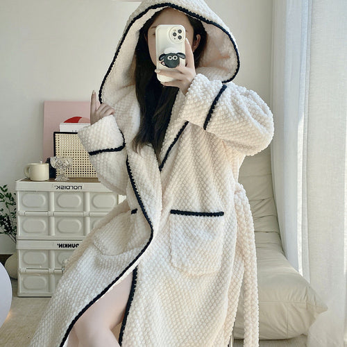 Coral Velvet Cute Fleece-lined Thickened Robe