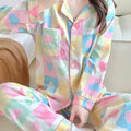 Graphic Long Sleeve Pajama Cardigan Lounge Set