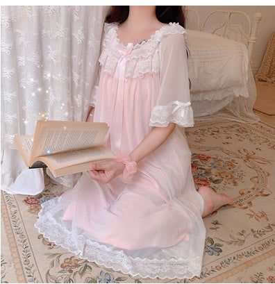 Woman Robe Nightgown Long Vintage Elegant Sleepwear