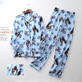 The Cartoon Dog Pattern Flannel Pajamas