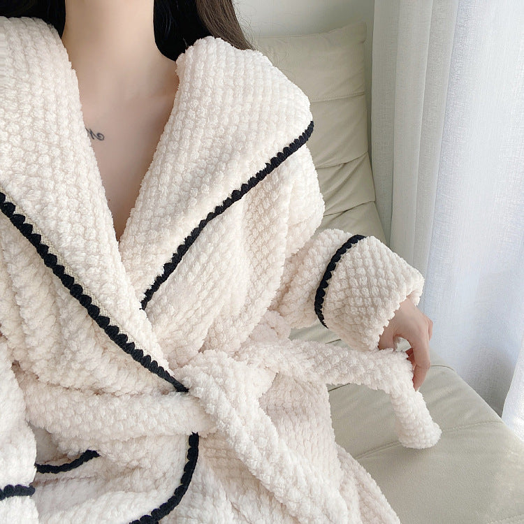 Coral Velvet Cute Fleece-lined Thickened Robe