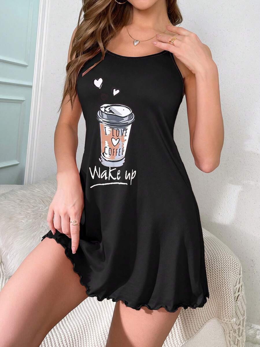 Graphic Print Slip Housedress