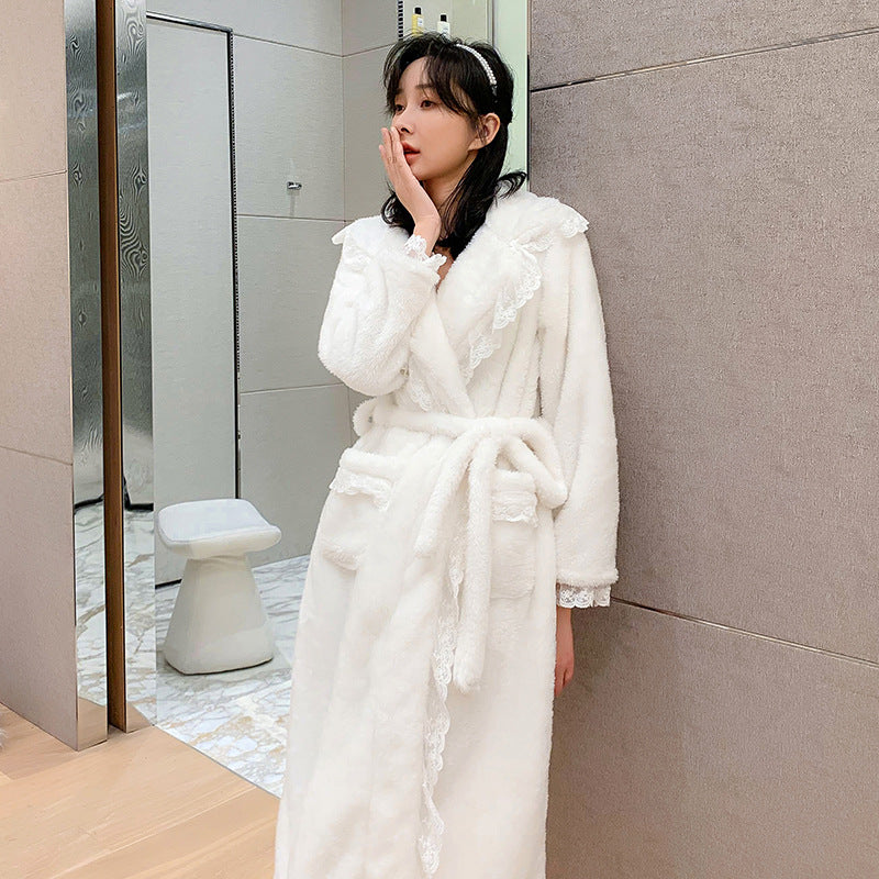 Women's Thickened Long Coral Fleece Nightgown